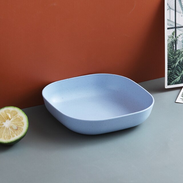 Multifunction Cutlery Set Plate Plastic Plate Spit Bone Snack Cake Dessert Candy Plate Dining Table Trash Plate Slag Plate: Blue-Deep plate