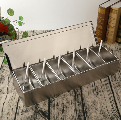 304 Rvs Hoogwaardige Kruiden Doos Hotel Kruiden Doos Met Deksel Opbergdoos Huishoudelijke Kruiden Tank Kruiden Doos: 6 grids