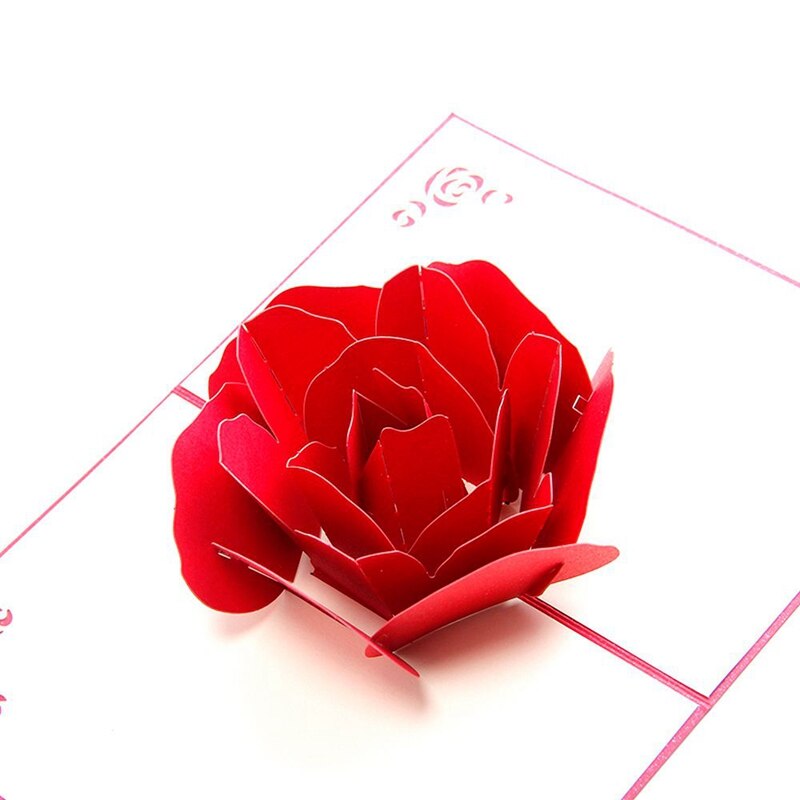2 pièces carte de voeux rouge: 1 pièces 3D paon-Up carte d'anniversaire pour femme mari enfants carte & 1 pièces 3D -Up Rose merci