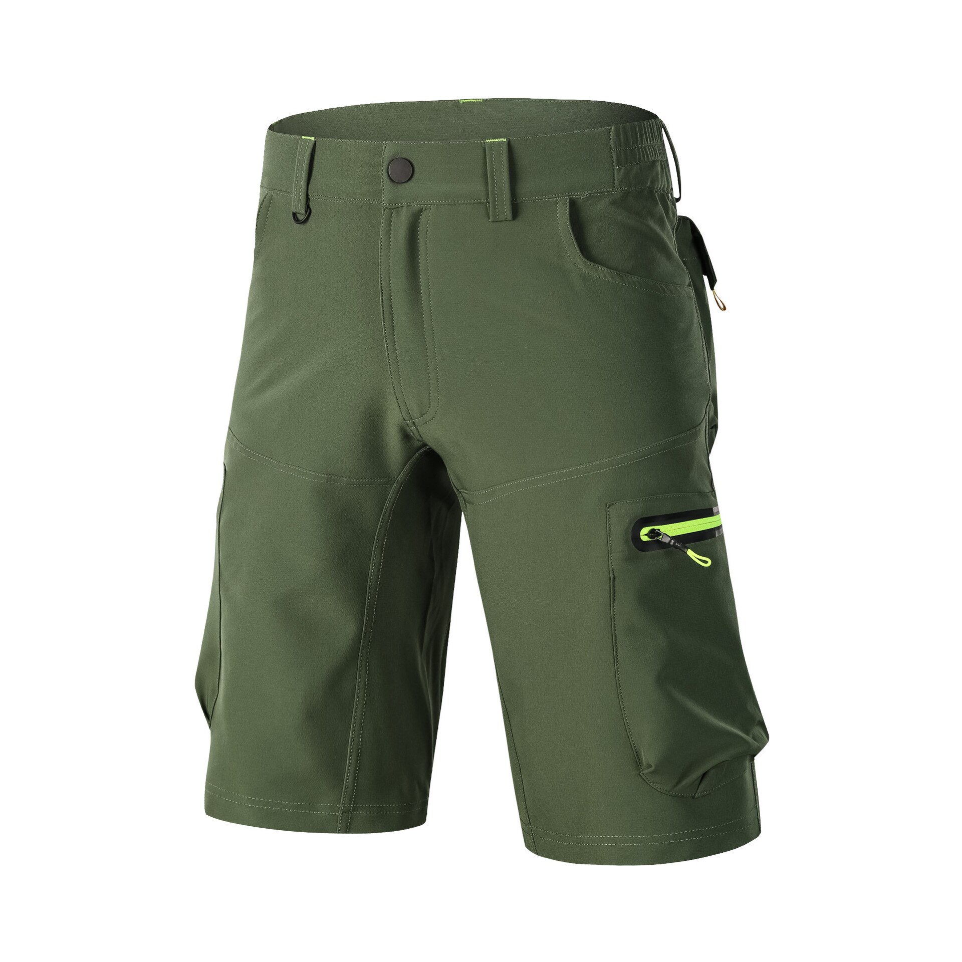 Sykkelshorts for menn utendørs sport mtb terrengsykkel sykkelbukser raskt tørr vannavstøtende løs passform korte menn: Grønn / 4xl