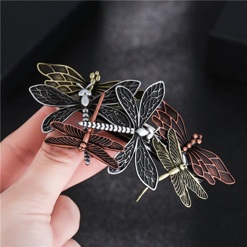 Holiday tematyczne brązowy Steampunk spinki do włosów/szpilki/szt., akcesoria do włosów, 80mm-francuskie grube włosy Barrette ważki/słoń/kot