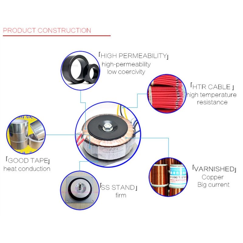 300W Toroidal Transformer 220V To Dual 30V Dual 16.5V Single 13.5V Single 7.5V Amplifier Transformer Amplifier Power Supply - 44