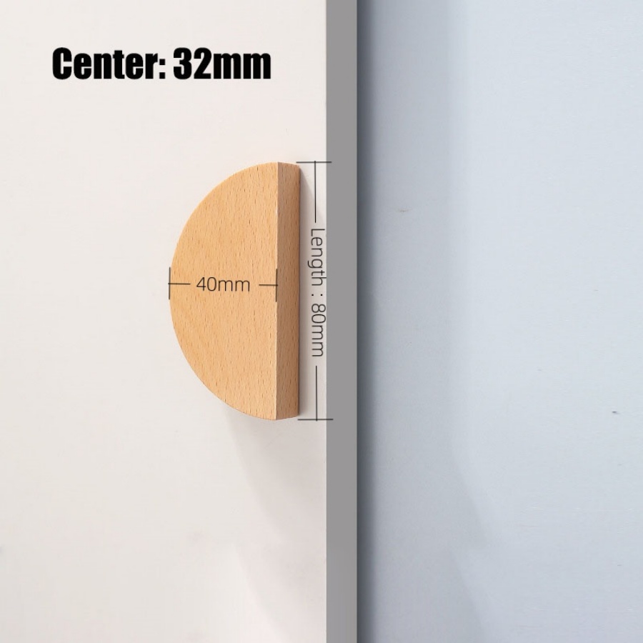 Manijas de puertas de gabinete de madera, perillas de cajón semicirculares, tiradores de armarios, muebles de armario para habitación de niños, manijas de madera semicirculares