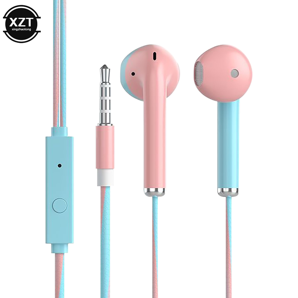 1 sztuk gorąca sprzedaż słuchawki douszne Running Music Game słuchawki redukowanie hałasu na telefon komórkowy Pc Pad Laptop z mikrofonem: Różowy