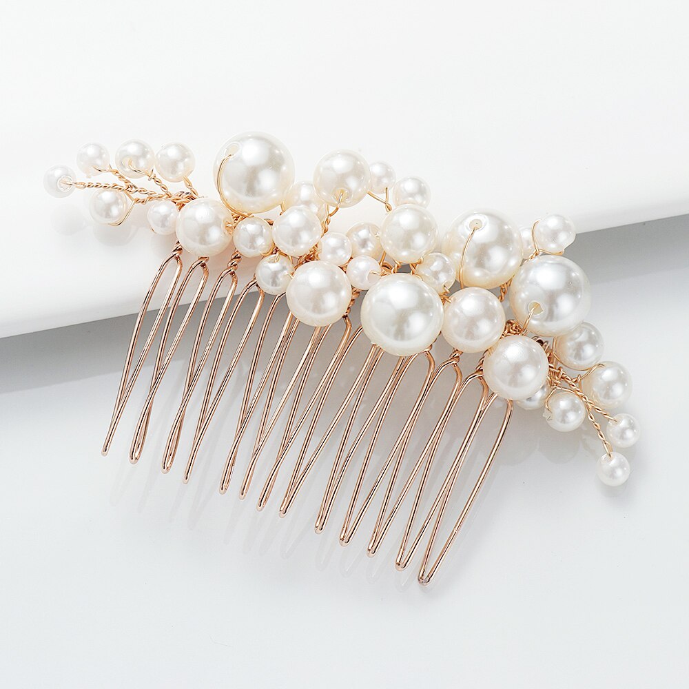 1/2Pcs Dei Capelli Della Perla pettini Da Sposa Accessori Dei Monili Dolce Fatto A Mano Simulato-Perla Da Sposa Della Forcella Dei Capelli di Inserimento a Pettine gioielli