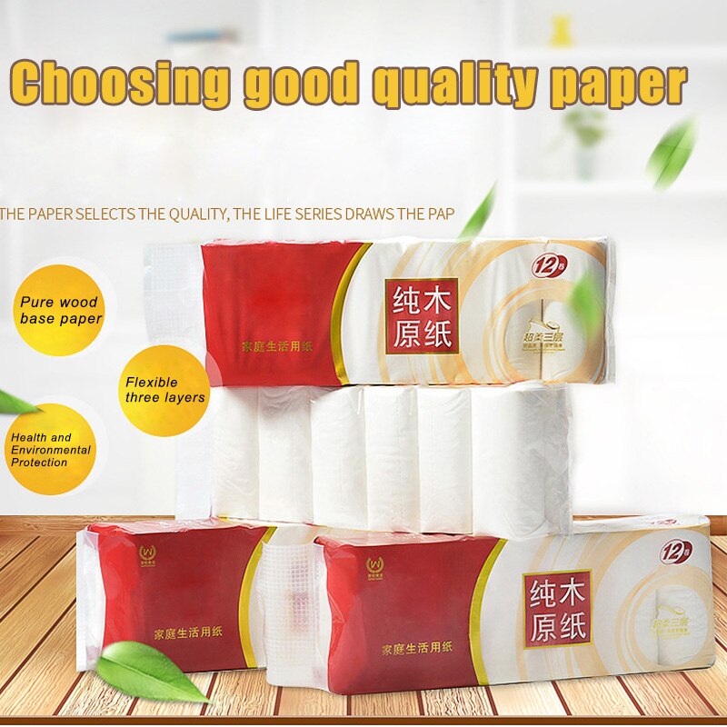 Toilet Paper Tissue Toilet Bulk Roll White Soft 3 Ply Bath Bathroom Paper Towel FRE