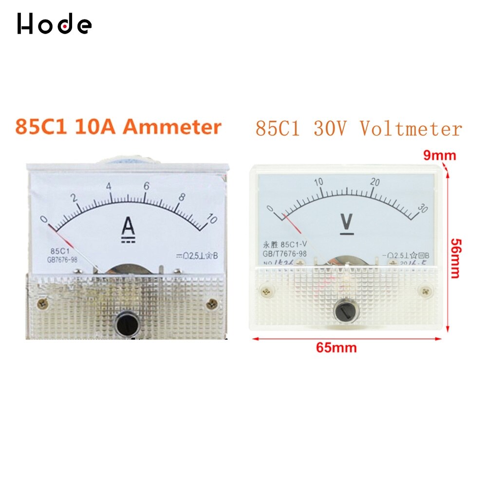 DC Analog Panel Voltmeter Ammeter Amp Volt Meter Gauge DC 0-30V 0-10A