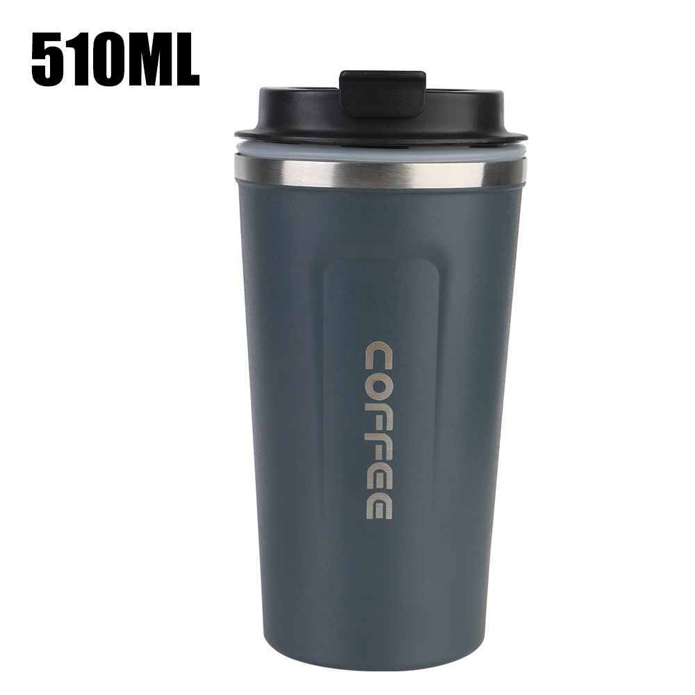 Thermo Cafe Dubbele Rvs Koffiemok voor Thee Water Koffie 380/510ML Leak_Proof Reizen Thermo Cup auto Thermos Mok: Bruin