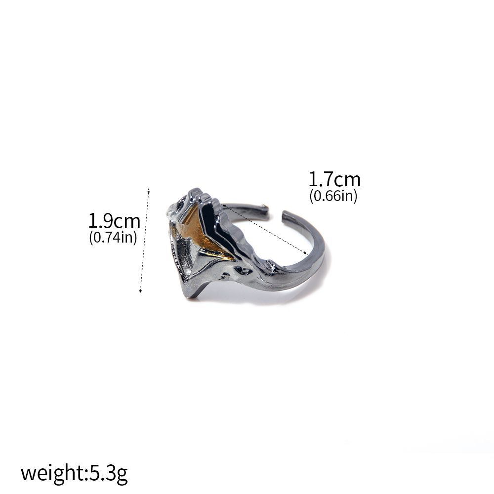 Game Dark Souls Ring Black Red Sapphire Vintage Style Ring Adjustable Metal Rings For Women Men Cosplay Jewelry Accessories: Fluorescent