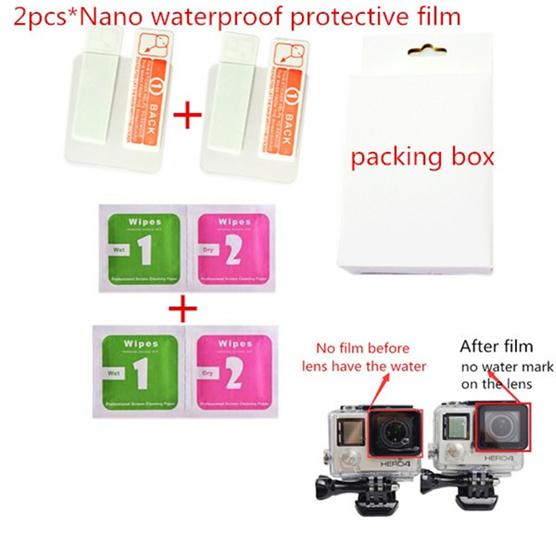 Suptig Nano Waterdicht Beschermfolie Behuizing Lens Protector Film Mount Voor Gopro Hero 4 3 + & Hero +/Hero + LCD Waterdichte Case