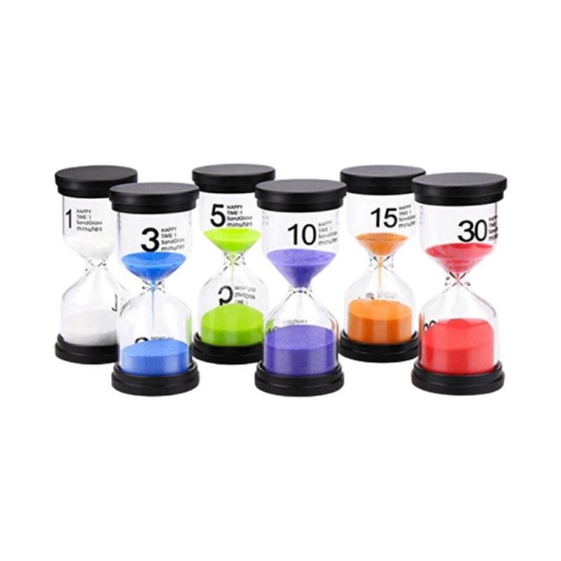 6 stuks zand timer 6 kleuren zandloper timer 1/ 3/ 5/  min zandloper zandloper zand klok timers zand klok horloge woondecoratie