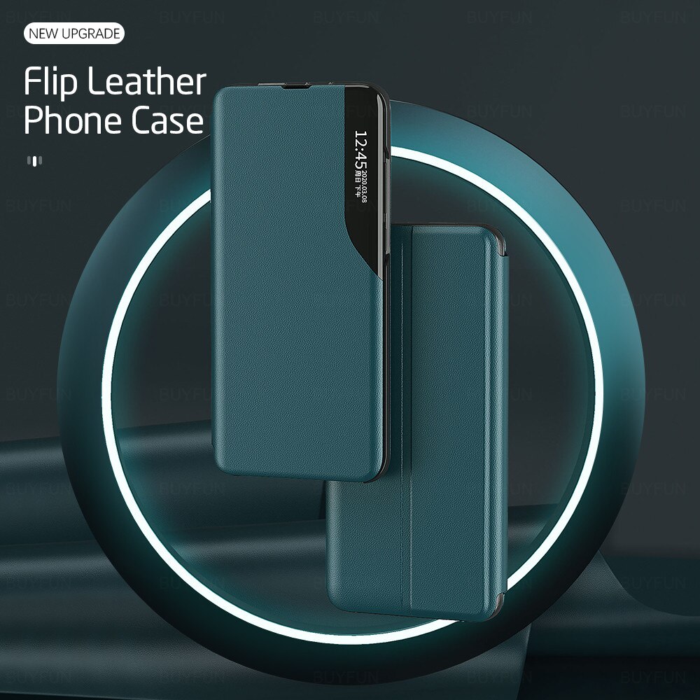 F3 5G fall smart fenster view magnetische leder flip-cover für xiaomi poco f3 pocophone poco poko f 3 pocof3 telefon buch stand fall