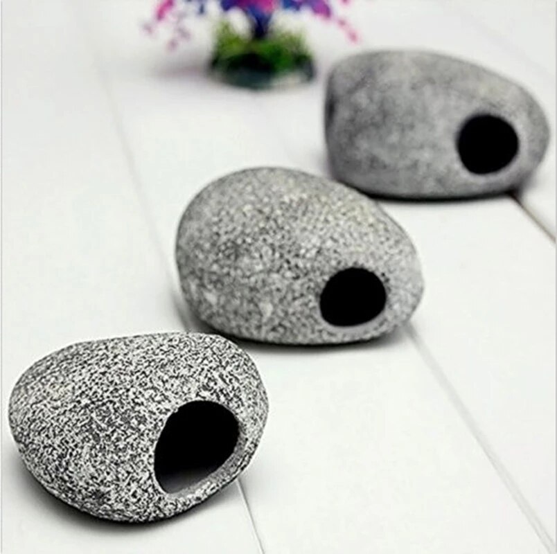 1PCS Cichlid Stone Cave Aquarium Fish Tank Pond Ornament Decoration Shrimp Breeding Rock Cave Decoration Hole Fish Tank Decor