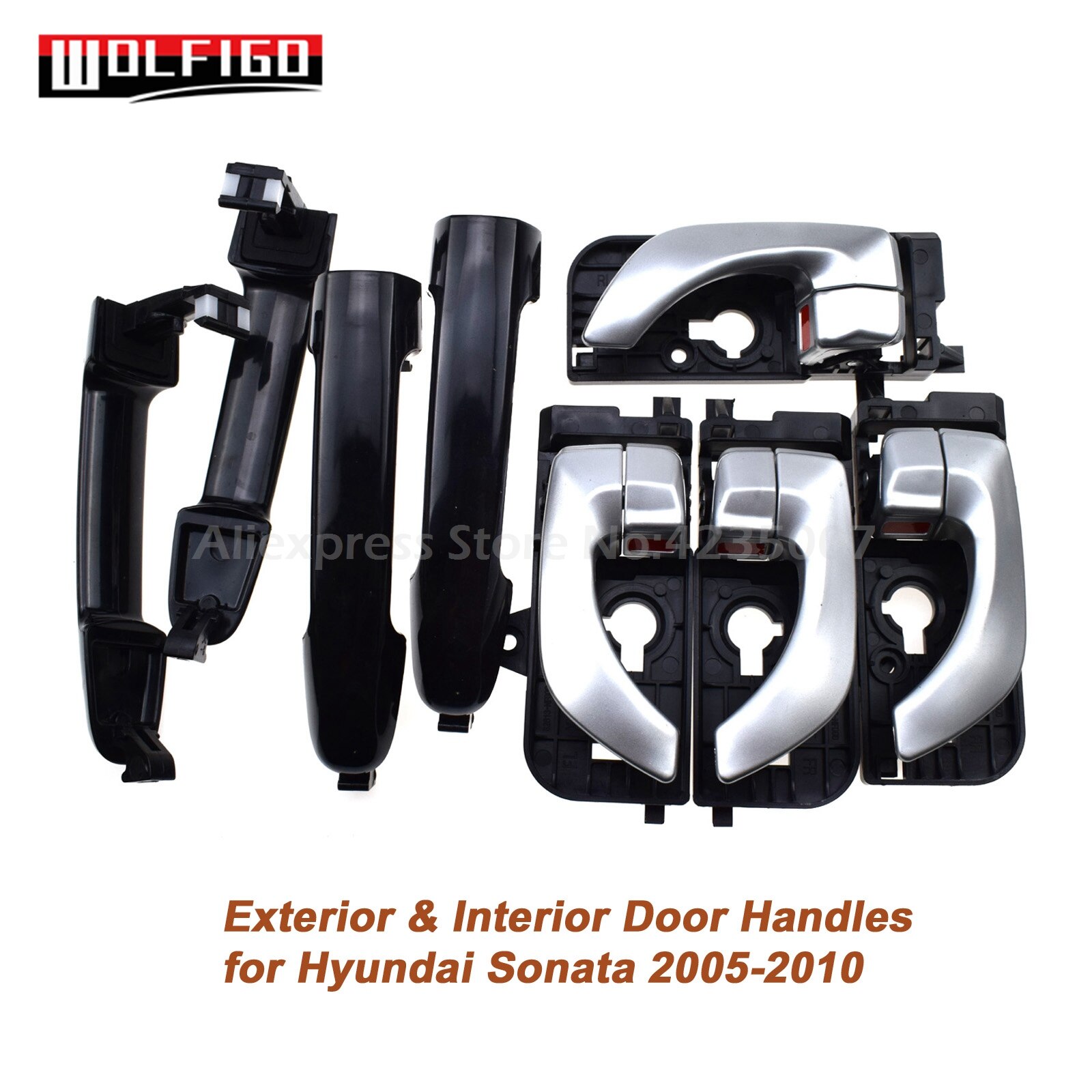 WOLFIGO Outside Inside Door Handles Front Rear Left Right For Hyundai Sonata 2005 83620-3K020,82610-3K020,826513K000