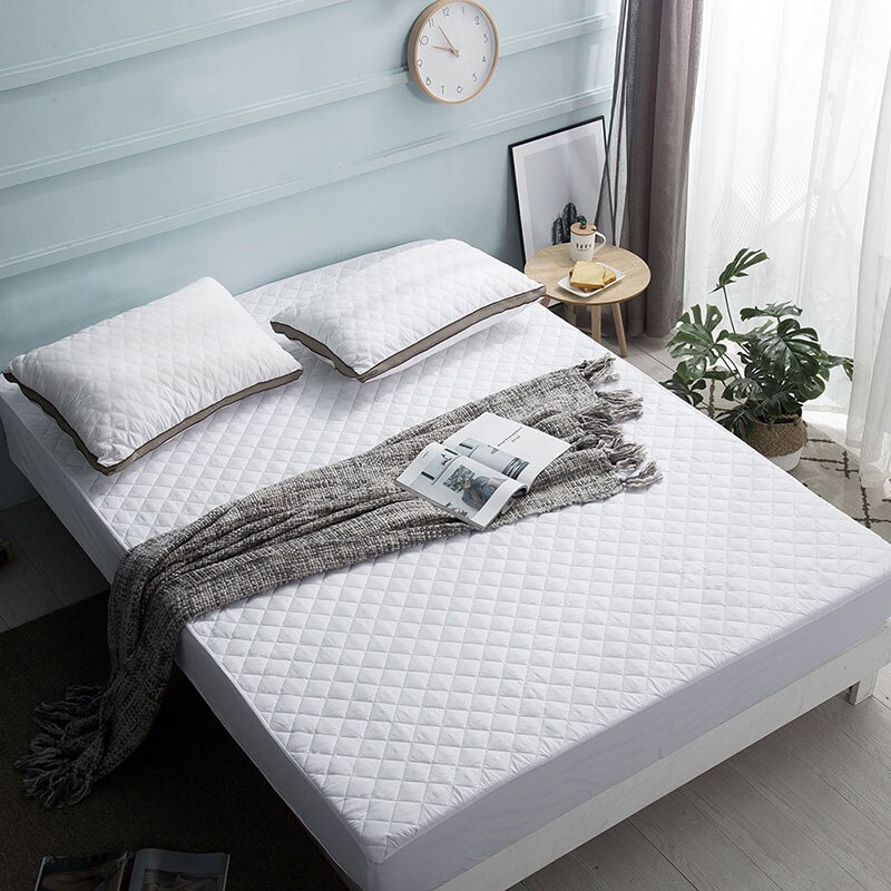 Gewatteerde Bed Cover Elastische Hoeslaken Beddengoed Anti-Mijt Matrashoes Koning Spreien Bed Protector Stretch Matras Pad