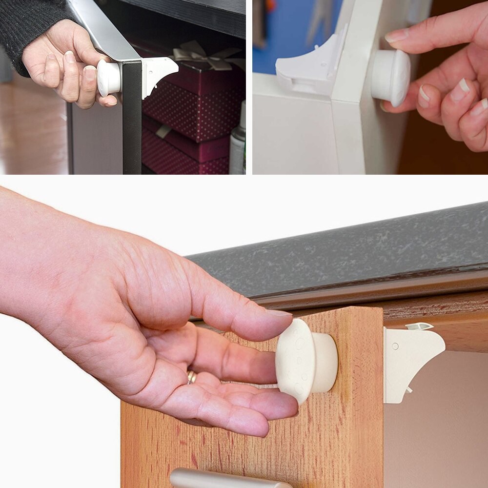 thumbnail image 2 of 24-Pack Magnetic Child Safety Locks For Drawers And Cupboards – Baby Proofing, ABS Plastic, White 2 of 6