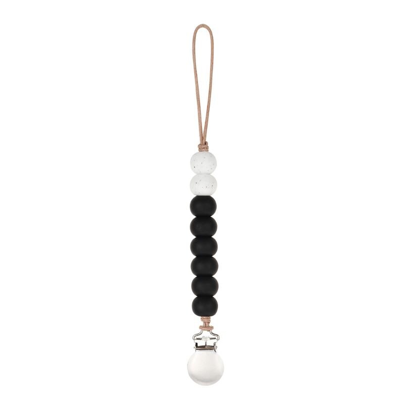 OOTDTY Clips factices bébé garçons filles sucette chaîne Silicone dentition soulagement jouets perles apaisie porte-sucette Clips bébé douche: 65