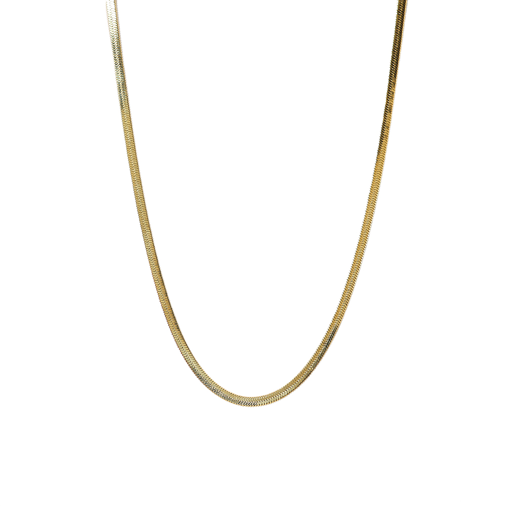 WILD & FREE Collar de acero inoxidable chapado en oro de 18k mujer cadena gruesa accesorios impermeables de joyería de punk: Color amarillo dorado claro