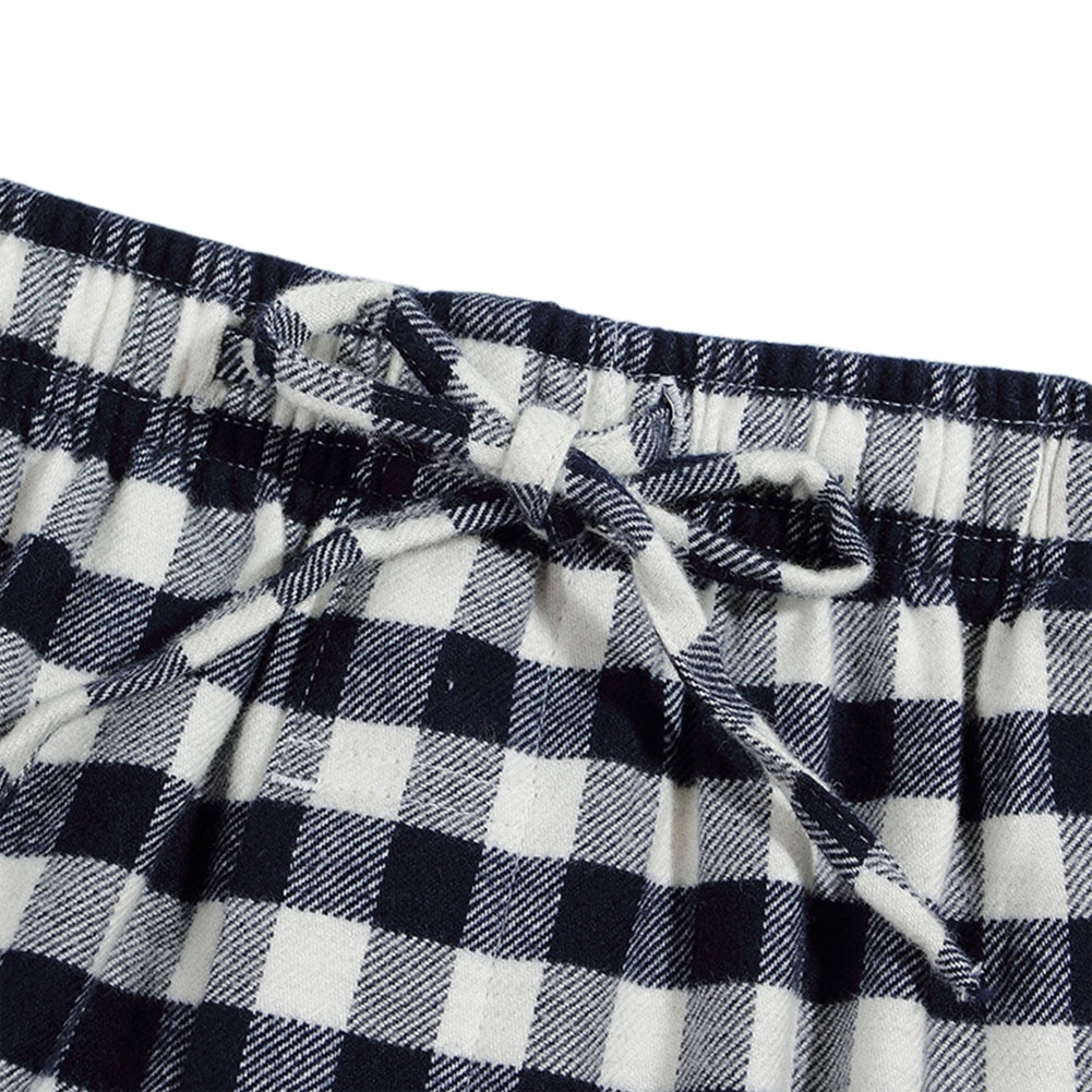 Herre pyjamasbukser i blød bomuld plaid/stribe elastisk linning nattøj pyjamas loungebukser