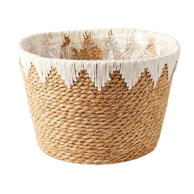Macetero Natural, cesta de mimbre, maceta, cesta de plantas de paja de ratán para el hogar, organizador de jardín, decoración de 22/25/32cm