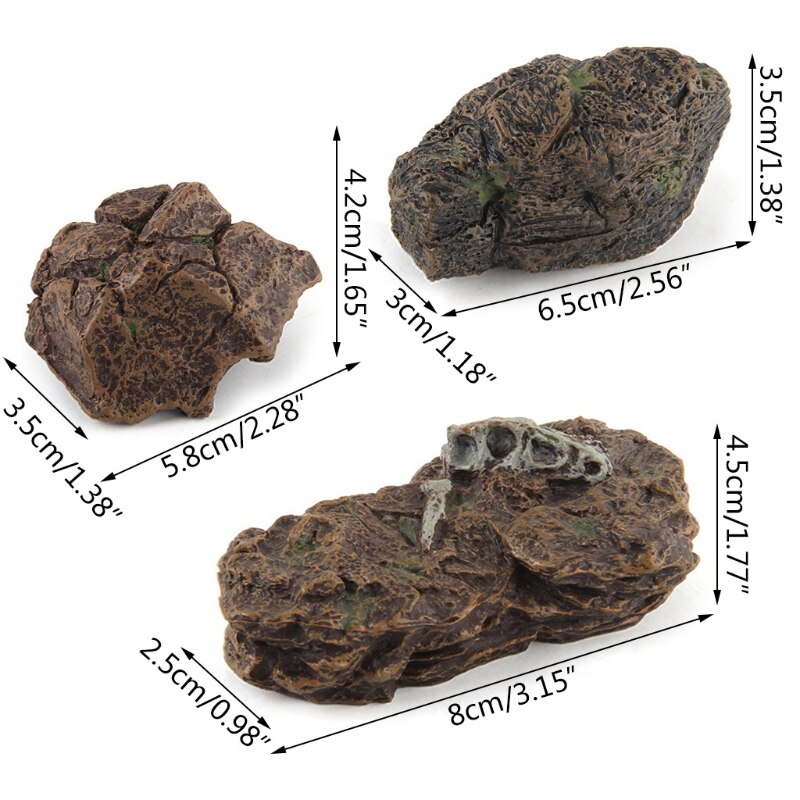 Aquarium Rocks Aquascaping Fish Tank Ornament Stone Hideout Decorations for Betta Turtles Small Lizards Reptiles