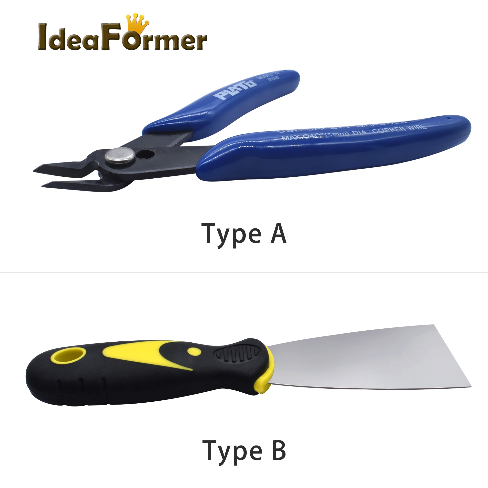 1PC 3D Printer Tool Handmade 3D Print Removal Tool Steel Spatula / Diagonal Pliers / tweezers for 3D Printer Accessories