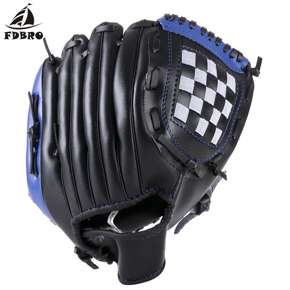 FDBRO 1*Baseball Glove PU Thickened Baseball Gloves Children Youth Closed Basked Softball Gloves Baseball Glove Leather: Blue / M