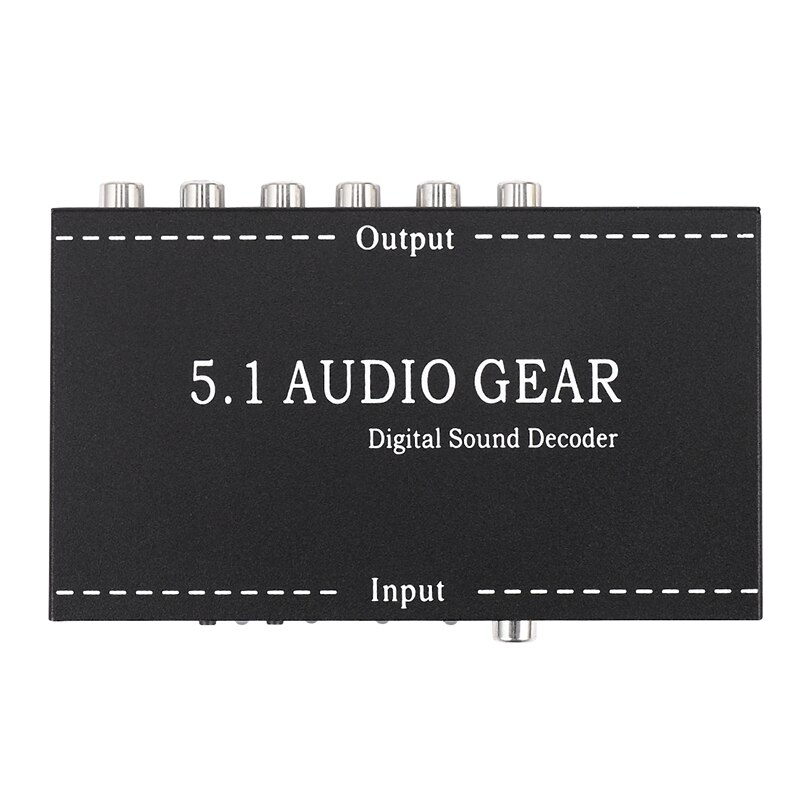 5.1 Audio Gear 2 in 1 5.1 Channel AC3/DTS 3.5mm Audio Gear Digital Surround Sound Decoder Stereo (L/R) Signals Decoder HD Player: Default Title