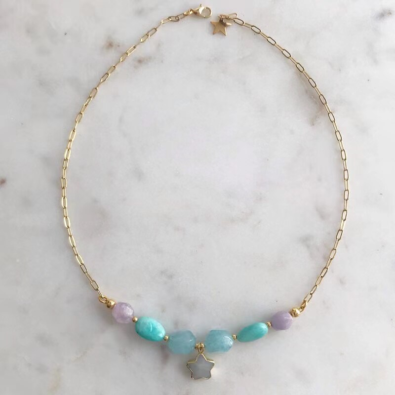 Natural Pearl Necklace for Women Colorful Natural Beaded Choker Exquisite Handmade Jewelry