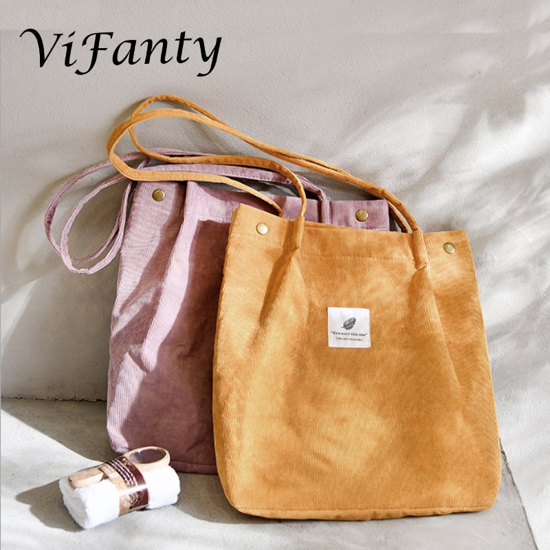 Corduroy Tote Tas Voor Vrouwen Meisjes Kids Schoudertas Met Binnenzak Voor Werk Strand Lunch Reizen En Winkelen Kruidenier