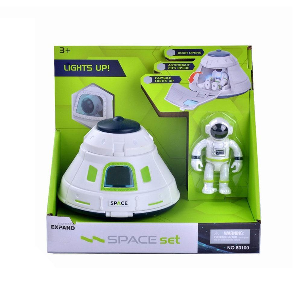 Conjunto de juguete de exploración de satélite espacial para niños, cohete lanzadera, modelo de aviación universal, simulación de juego, juguetes educativos: A