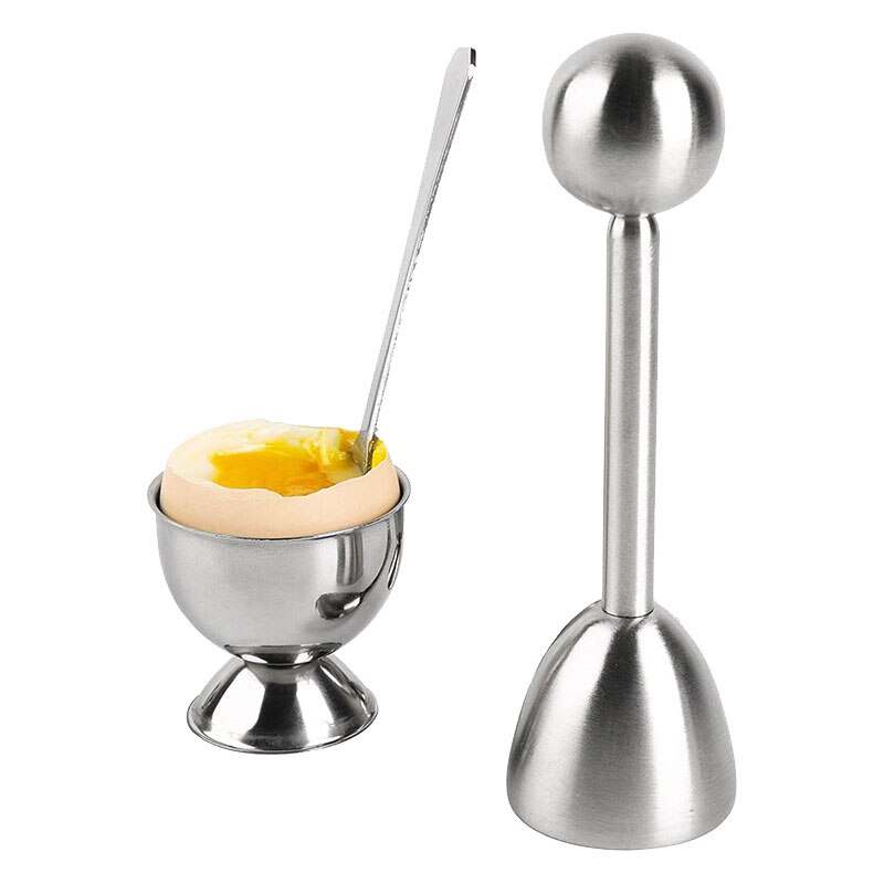 Egg Cutter Topper Set,Stainless Steel Egg Opener Egg Wacker Poached Egg Separator Egg Cracker Tool for Soft & Hard Boiled Eggs