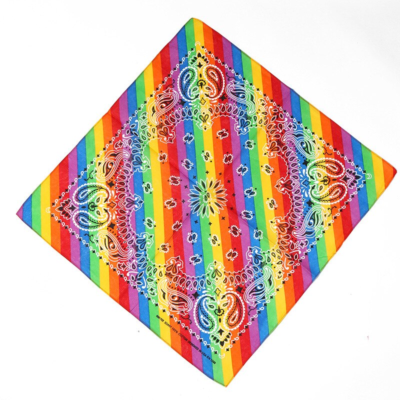 Rainbow Bandana Unisex Square Scarf for Party Celebration Supplies Gay Pride LGBTQ Bandanas Headband Handkerchief Square Scarf: 3