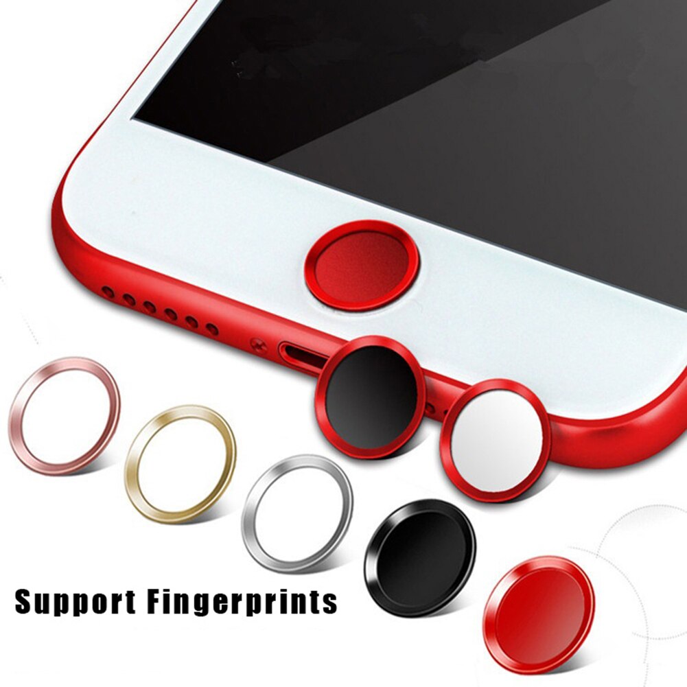 Ultra Slanke Vingerafdruk Ondersteuning Touch Id Metal Home Button Sticker Voor Iphone 5S 7 6S 6 Plus Rood &amp; Black &amp; Gold