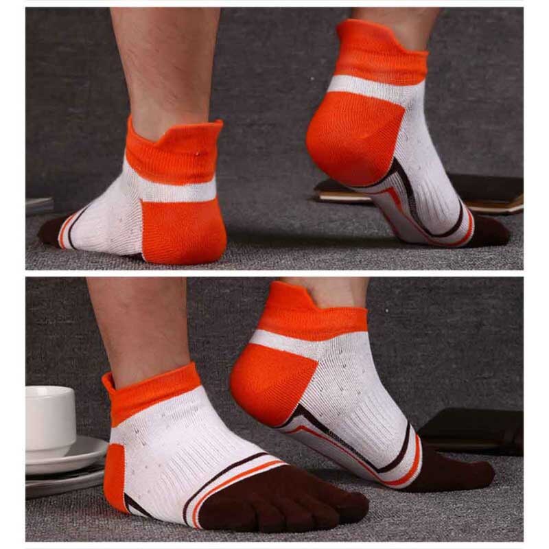 1 par fingerseparerede tåsokker udendørs resistent polyester bomuld spandex ankel strømper sport fitness løbestrømper