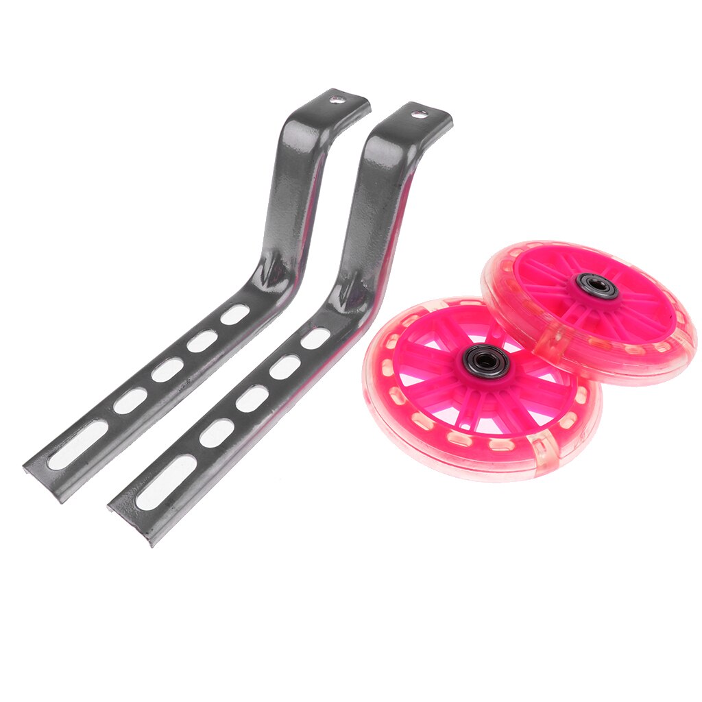 Kids Children Bicycle Bike Cycle Training Wheels Stabilisers 12-20'' Inch with LED Flashing Light: Pink