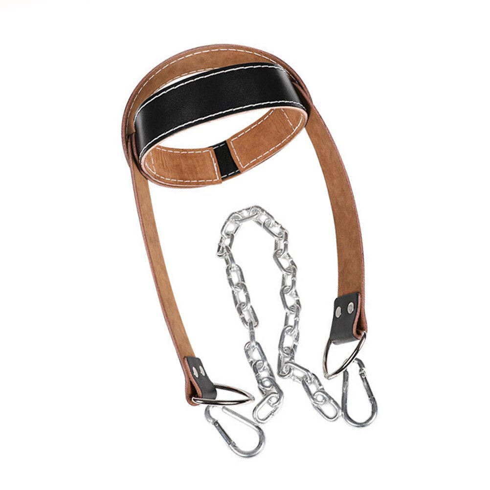 Weight Lifting Head Leather Harness Fitness Equipment for Stronger Neck (Black): Default Title