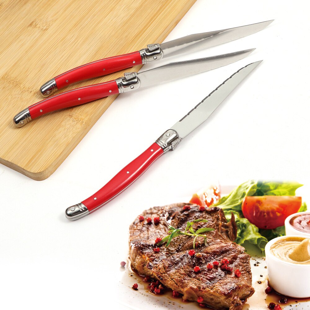 Jaswehome 6 Stks/set Roestvrij Staal Steak Mes Set Laguiole Mes Collectie Westerse Keuken Bestek Bestek Diner Messen