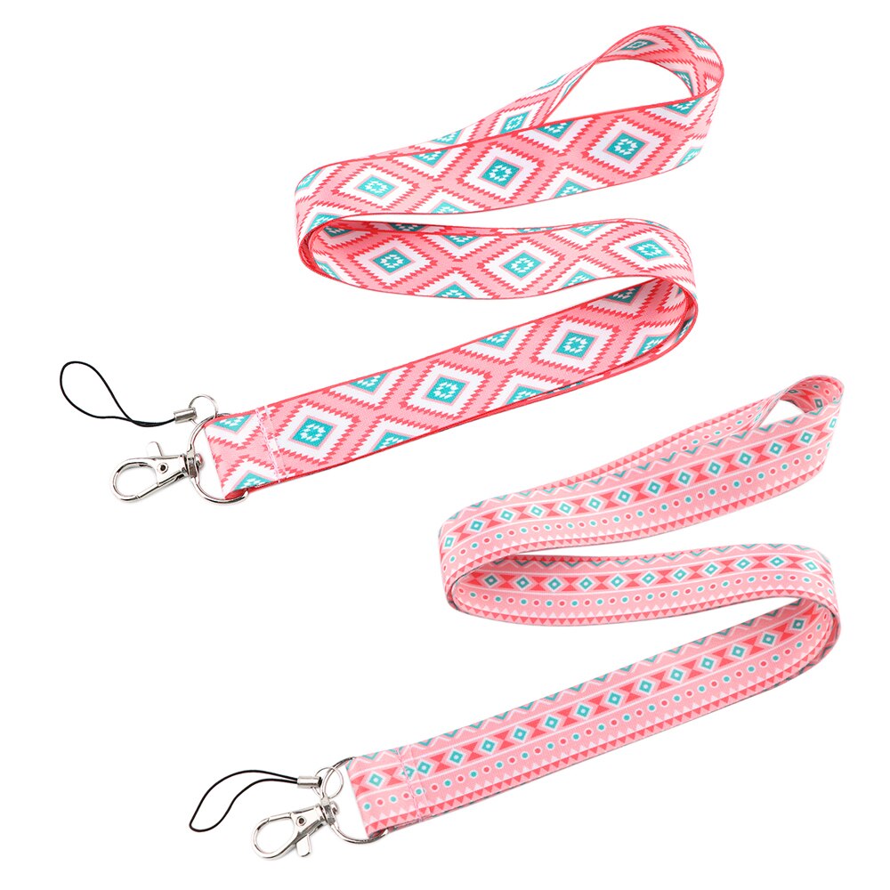 JF513 Vrouwen Mobiele Telefoon Lanyard Voor Key Id-kaart Pass Gym Usb Badge Houder Diy Opknoping Touw Tags Lint Hals roze Lanyard Riem