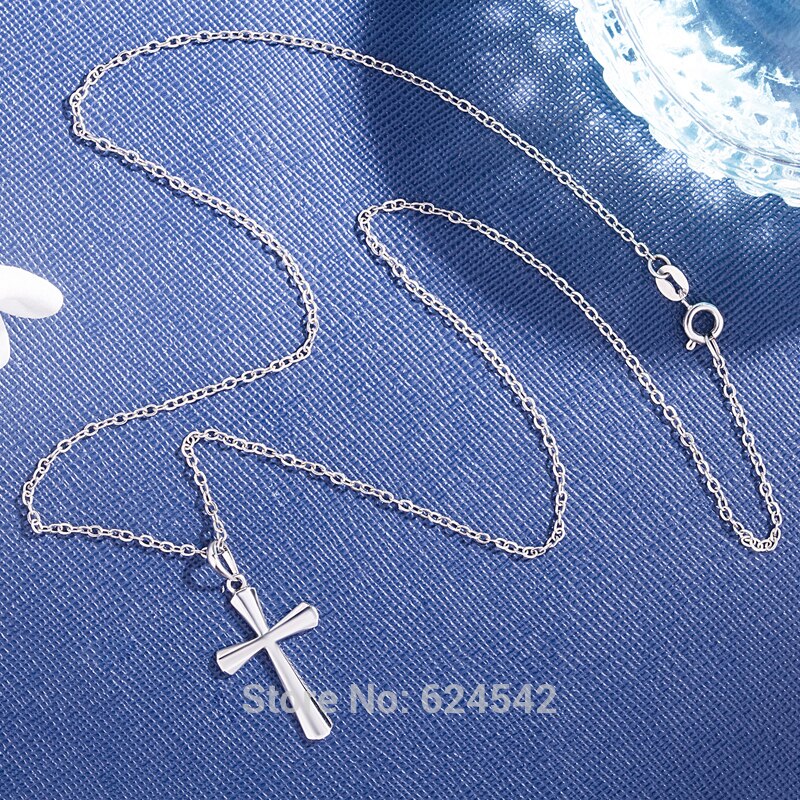 Klassische einfache 925 Sterling silber kreuz anhänger zubehör frauen 925 echten schmuck