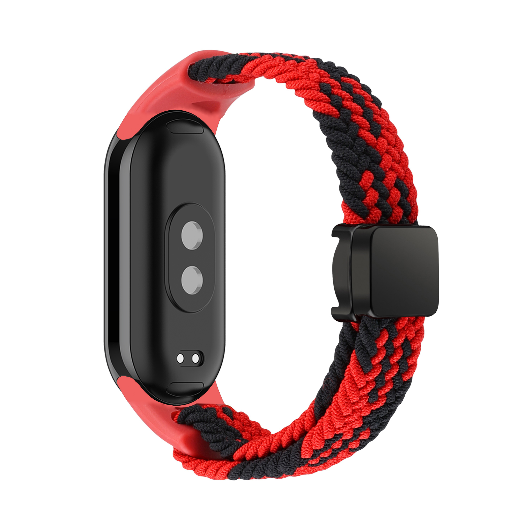 Boucle solo tressée pour Xiaomi Mi Band 9 8, accessoires de sangle, remplacement magnétique en nylon, bracelet, ata eld9 ata eld8, bandes NDavid: Noir Antique / 14mm