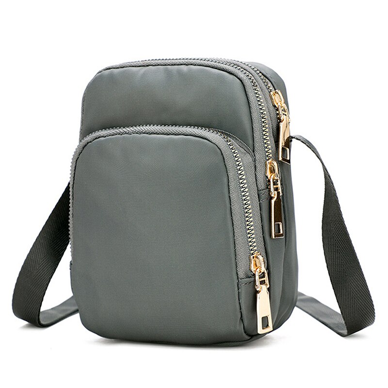 KEEP Frauen Crossbody Reißverschluss Handy Umhängetasche Lady Female Multifunktionshandtasche Handgelenk Geldbörse: dark gray