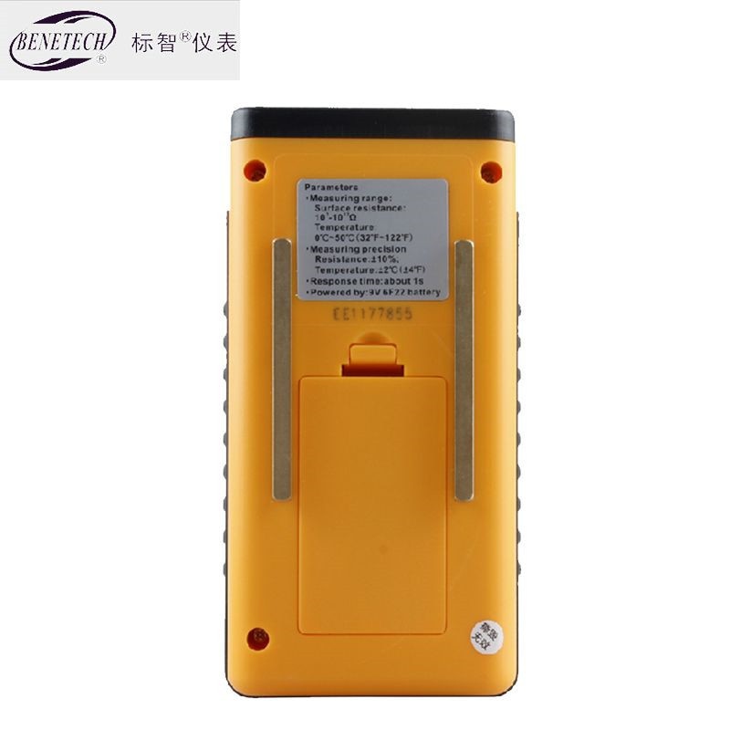 BENETECH GM3110 Surface ResistanceTester Anti-static LCD Tester Digital Display Anti-static Resistance Meter Temperature Meter