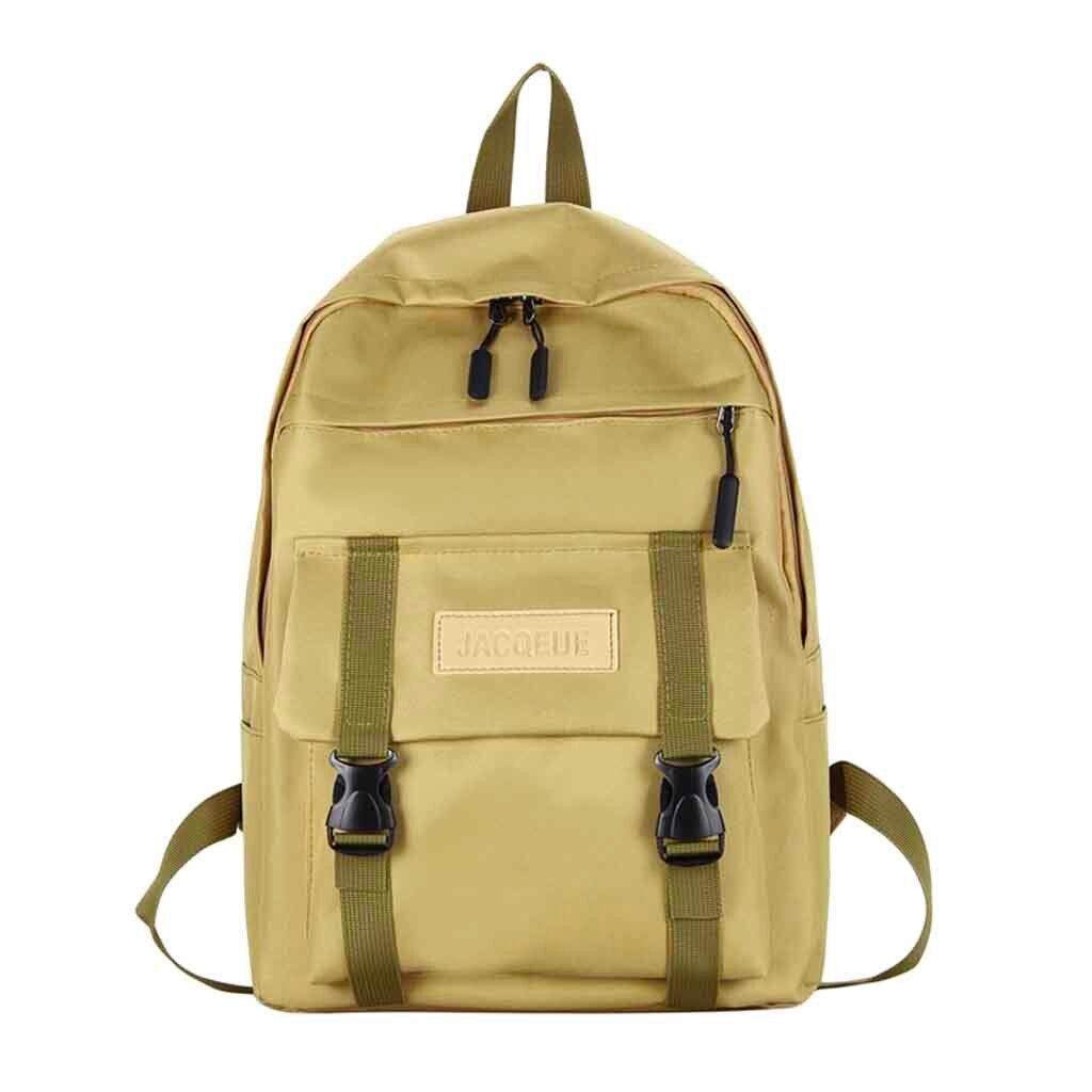 Nylon kvinnor ryggsäck skolväskor för tonåringar flickor preppy stil student ryggsäck kvinnliga ryggsäck mochilas feminina: Gul