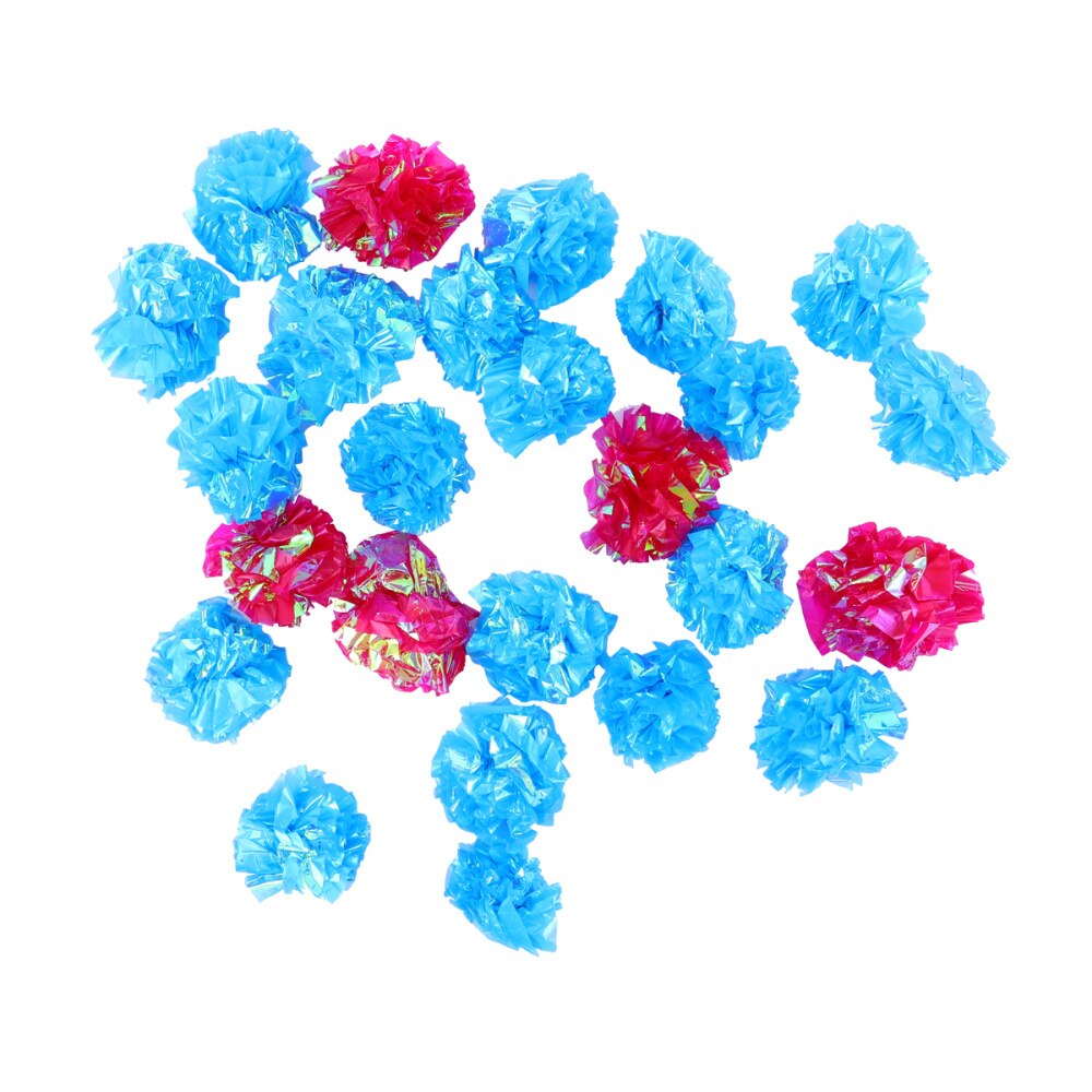 25Pcs Funny Crinkle Cat Balls Cat Sound Rustle Ball Pet Teasing Supplies: Default Title