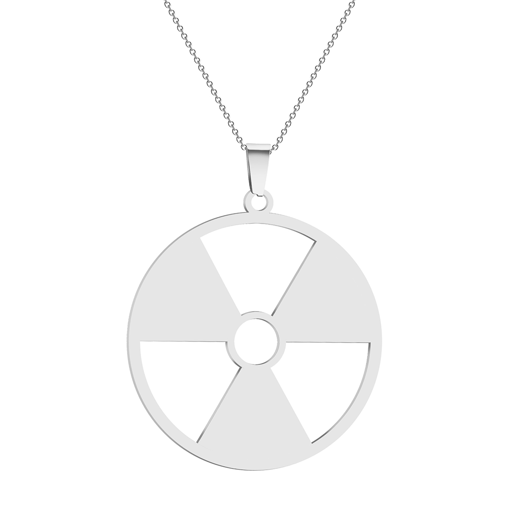 Kinitial Janeiro-colgante con símbolo de peligro de radiación, collar radiactivo, Logo de Hulk, emblema Nuclear, logotipo Cyber Goth, estampado Stalker: Verde