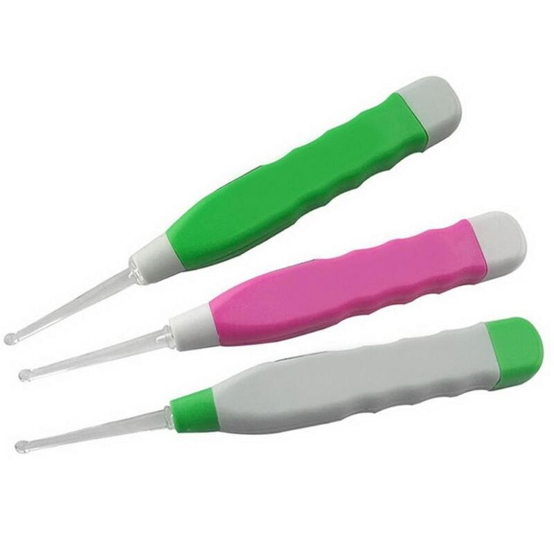 Cartoon Led Licht Oor Pick Cleaner Lepel Zaklamp Oorsmeer Removal Tool Set Veilig