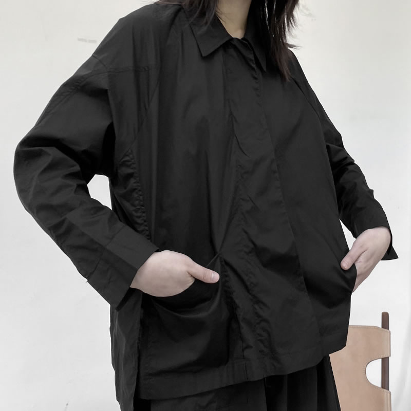 XITAO minoría Tops y blusas para mujer personalidad Irregular blanco y negro con cremallera camisa Simple de de talla grande ropa XJ4592