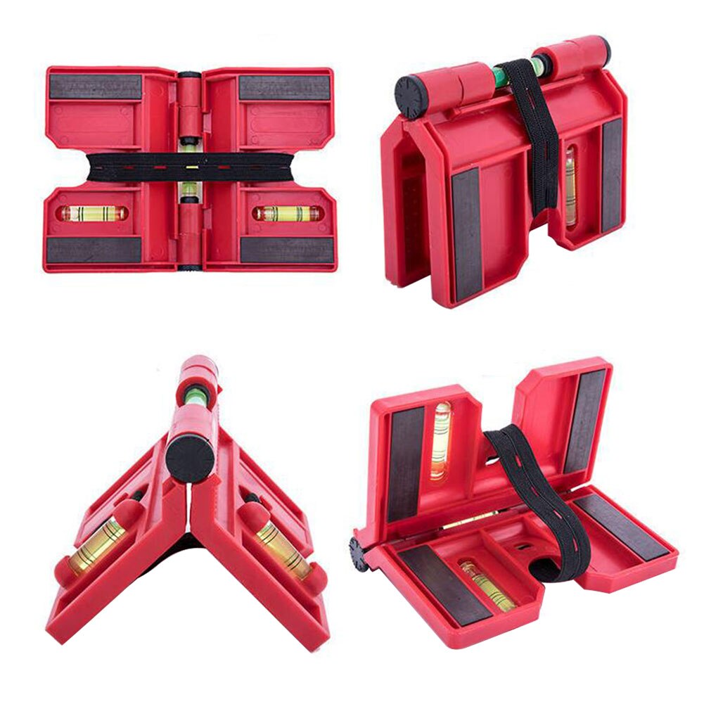 Measuring Level Ruler Adjustable Tool Folding Decorating Surveying Activity Angle Meter Instrument Protractor Fixed Pipe Durable: Red