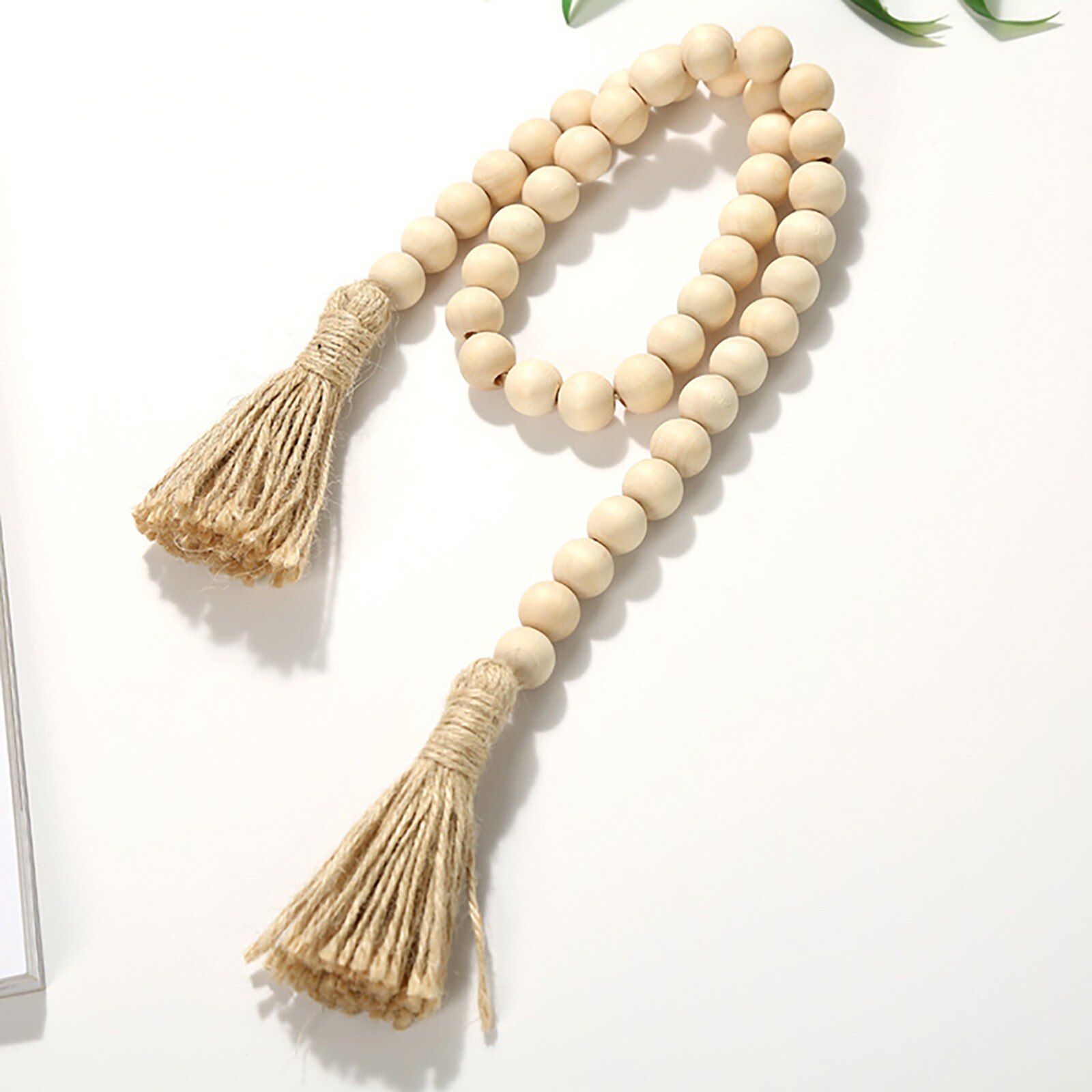 Bohemian Style Tassel Natural Wood Bead Garland Large Wall Hanging Decoration Hanging Decorations Home Decorations Garden Decor